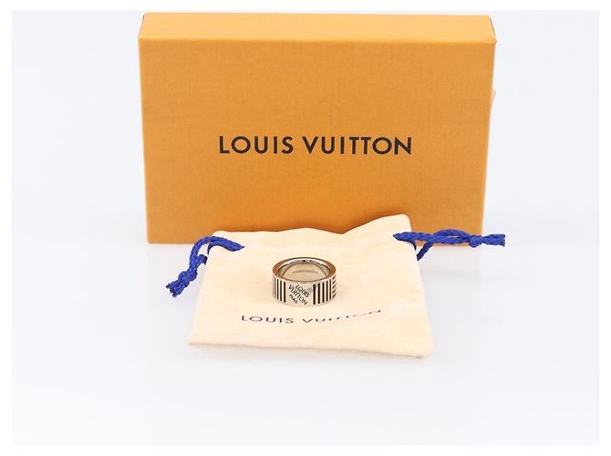 LOUIS VUITTON Damier Color Berg Ring metal M Silver M62493 LV Auth SW2800V Argento - vista 12