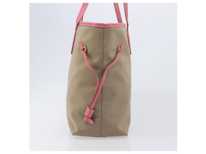 Borsa Tote PRADA in jacquard di tela marrone oro Auth 200586V D'oro - vista 4