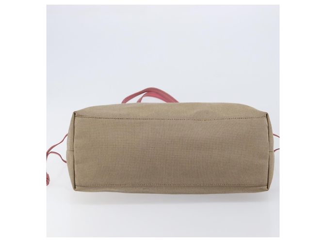 Borsa Tote PRADA in jacquard di tela marrone oro Auth 200586V D'oro - vista 5