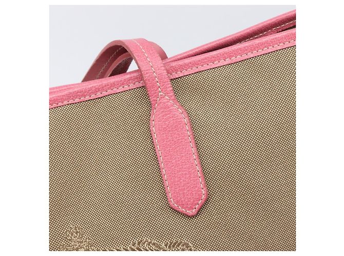 Borsa Tote PRADA in jacquard di tela marrone oro Auth 200586V D'oro - vista 9
