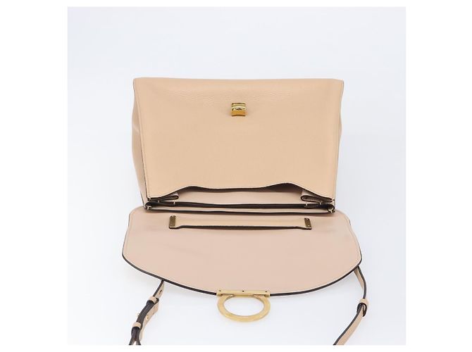 Borsa Salvatore Ferragamo Gancini in pelle 2way Beige Gold Auth 199034A D'oro - vista 10