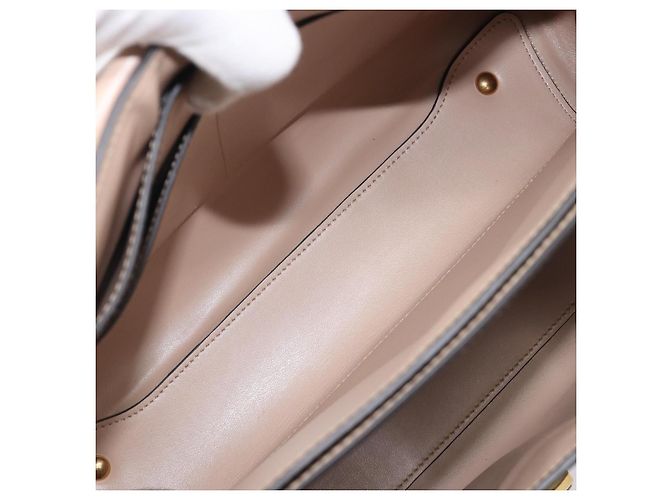 Borsa Salvatore Ferragamo Gancini in pelle 2way Beige Gold Auth 199034A D'oro - vista 11
