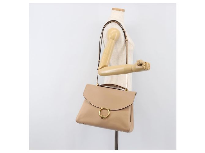 Borsa Salvatore Ferragamo Gancini in pelle 2way Beige Gold Auth 199034A D'oro - vista 26