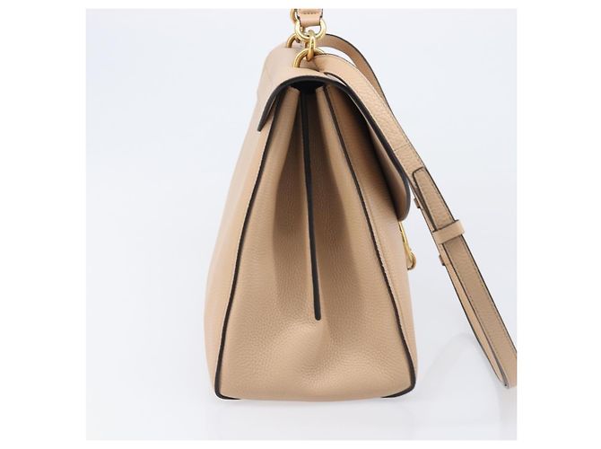 Borsa Salvatore Ferragamo Gancini in pelle 2way Beige Gold Auth 199034A D'oro - vista 4