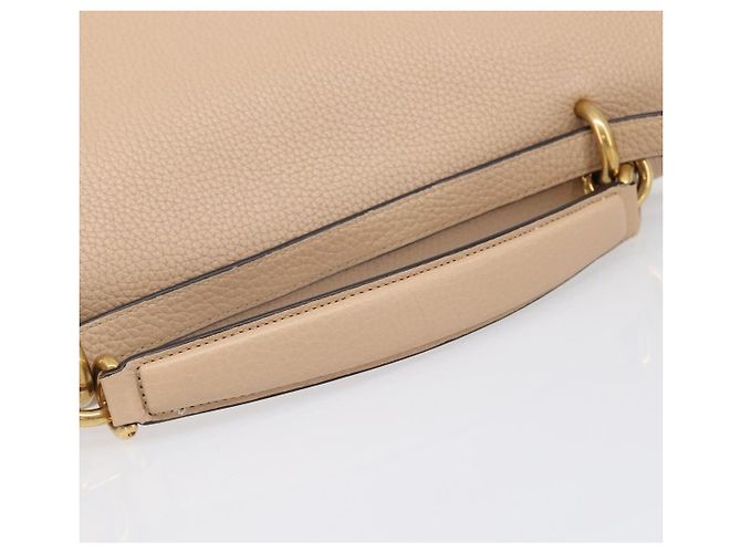 Borsa Salvatore Ferragamo Gancini in pelle 2way Beige Gold Auth 199034A D'oro - vista 7