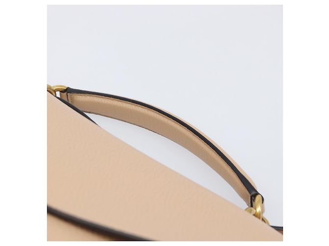 Borsa Salvatore Ferragamo Gancini in pelle 2way Beige Gold Auth 199034A D'oro - vista 8