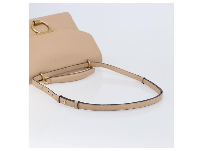 Borsa Salvatore Ferragamo Gancini in pelle 2way Beige Gold Auth 199034A D'oro - vista 9