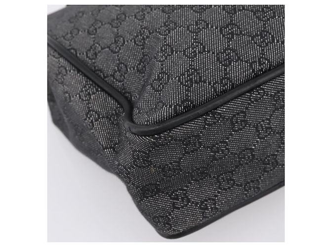 Borsa Tote GUCCI GG Canvas Nero Oro 92731 Auth 202890A D'oro - vista 14