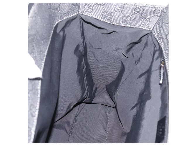 Borsa Tote GUCCI GG Canvas Nero Oro 92731 Auth 202890A D'oro - vista 19