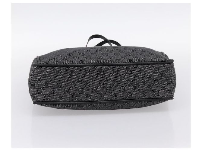 Borsa Tote GUCCI GG Canvas Nero Oro 92731 Auth 202890A D'oro - vista 5