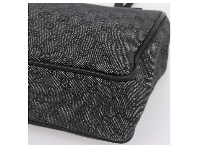 Borsa Tote GUCCI GG Canvas Nero Oro 92731 Auth 202890A D'oro - vista 8