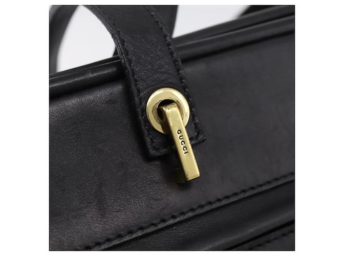 Borsa Tote GUCCI GG Canvas Nero Oro 92731 Auth 202890A D'oro - vista 9