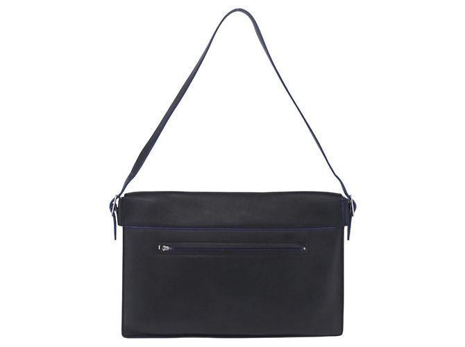 Céline CELINE Schultertasche aus Leder Blue Black Auth 202635A Schwarz Blau - Ansicht 2