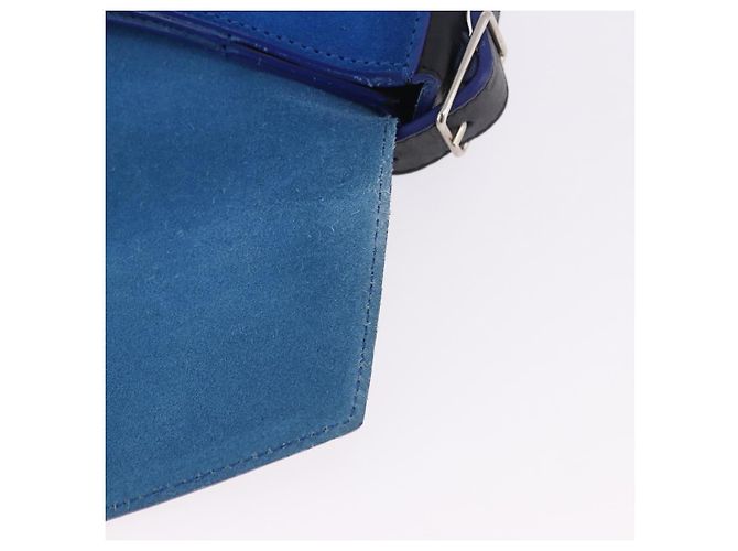 Céline CELINE Schultertasche aus Leder Blue Black Auth 202635A Schwarz Blau - Ansicht 20