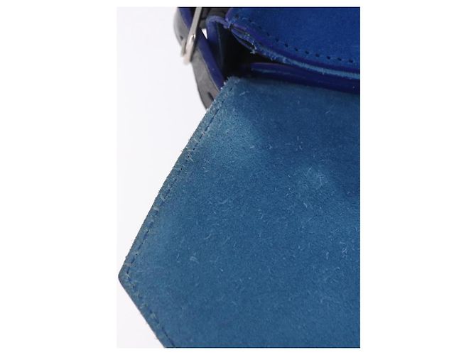 Céline CELINE Schultertasche aus Leder Blue Black Auth 202635A Schwarz Blau - Ansicht 21
