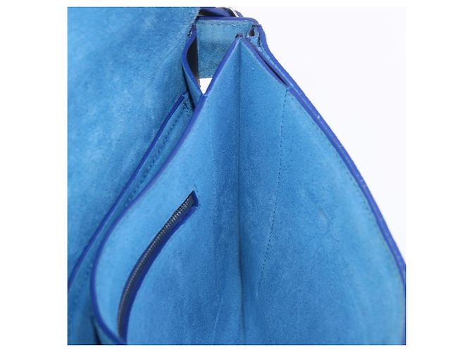 Céline CELINE Schultertasche aus Leder Blue Black Auth 202635A Schwarz Blau - Ansicht 23
