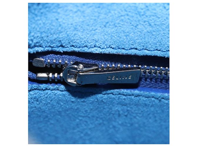 Céline CELINE Schultertasche aus Leder Blue Black Auth 202635A Schwarz Blau - Ansicht 28