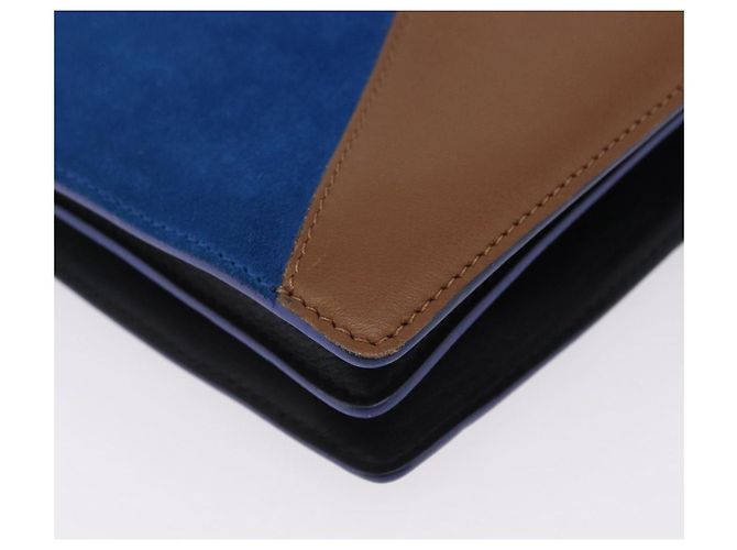 Céline CELINE Schultertasche aus Leder Blue Black Auth 202635A Schwarz Blau - Ansicht 9