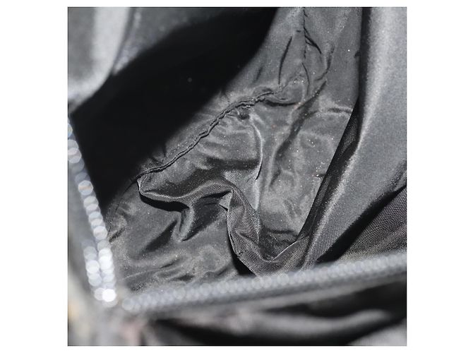 Bolso de hombro PRADA Nylon Negro Plata Auth 197886 - vista 11