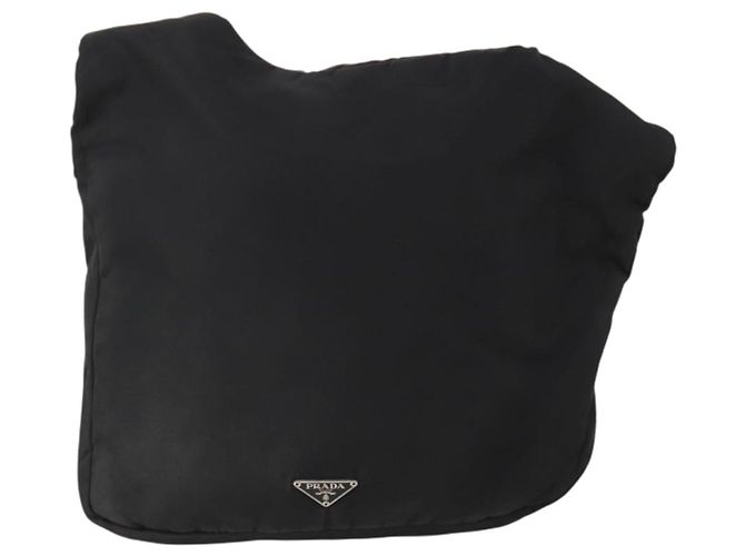 Bolso de hombro PRADA Nylon Negro Plata Auth 197886 - vista 13