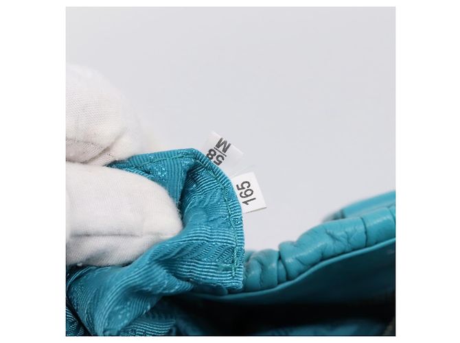 Bolsa PRADA Matelassé Nylon 2way Turquoise Blue Silver Auth 202888V Prata Turquesa - vista 12