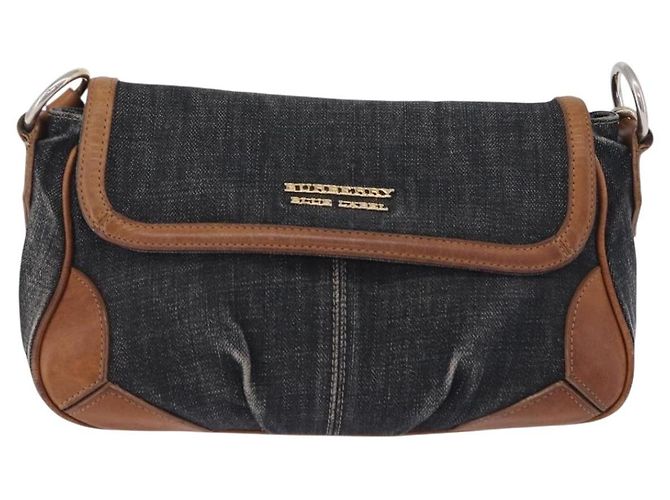 Borsa a tracolla BURBERRY Blue Label Denim Navy Gold Auth 202980 D'oro Blu navy - vista 13