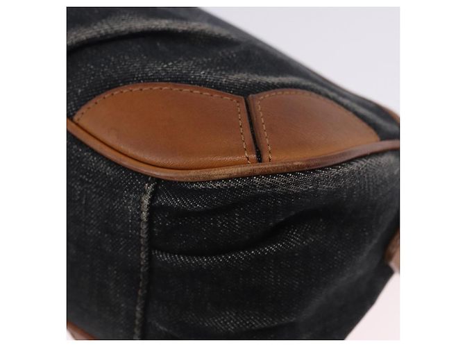Borsa a tracolla BURBERRY Blue Label Denim Navy Gold Auth 202980 D'oro Blu navy - vista 17