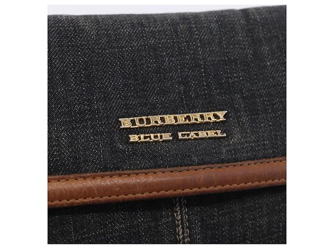 Borsa a tracolla BURBERRY Blue Label Denim Navy Gold Auth 202980 D'oro Blu navy - vista 18