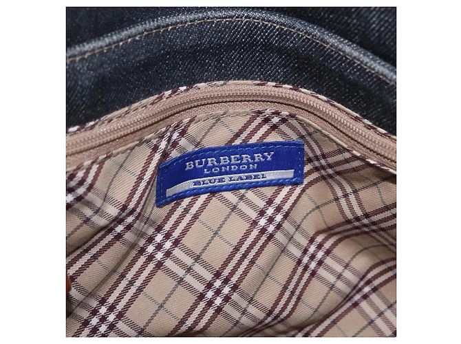 Borsa a tracolla BURBERRY Blue Label Denim Navy Gold Auth 202980 D'oro Blu navy - vista 20