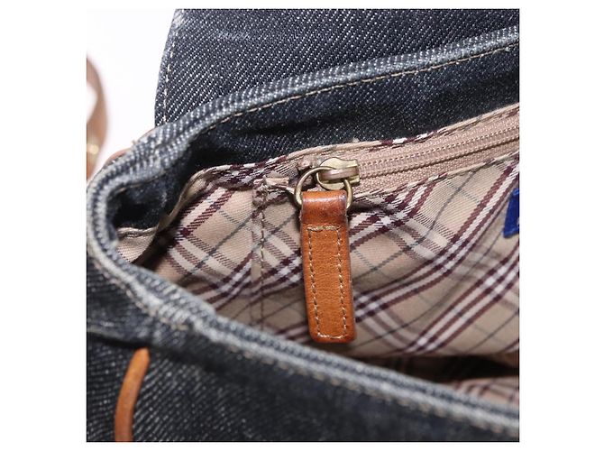 Borsa a tracolla BURBERRY Blue Label Denim Navy Gold Auth 202980 D'oro Blu navy - vista 23
