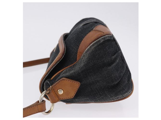 Borsa a tracolla BURBERRY Blue Label Denim Navy Gold Auth 202980 D'oro Blu navy - vista 5