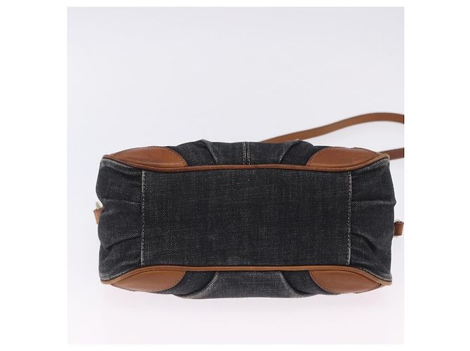 Borsa a tracolla BURBERRY Blue Label Denim Navy Gold Auth 202980 D'oro Blu navy - vista 6