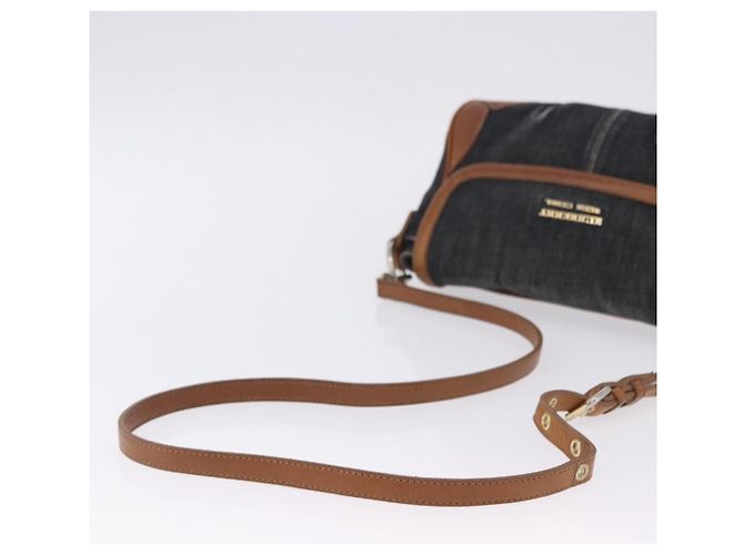 Borsa a tracolla BURBERRY Blue Label Denim Navy Gold Auth 202980 D'oro Blu navy - vista 8