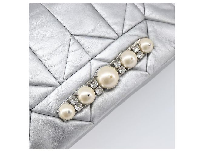 Borsa a tracolla Miu Miu in pelle argento autentica 167579A - vista 18