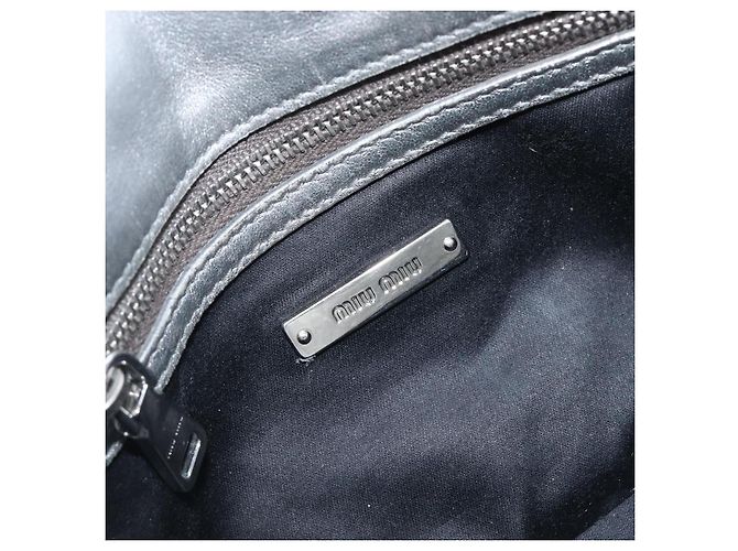 Borsa a tracolla Miu Miu in pelle argento autentica 167579A - vista 20