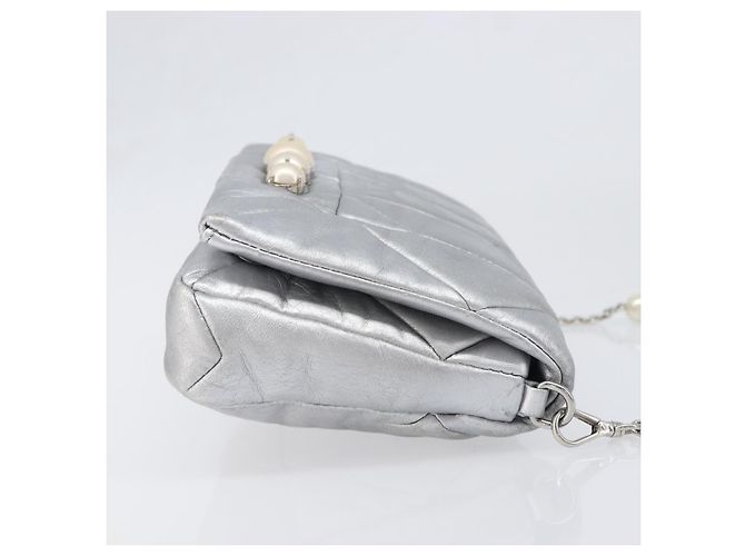 Borsa a tracolla Miu Miu in pelle argento autentica 167579A - vista 3