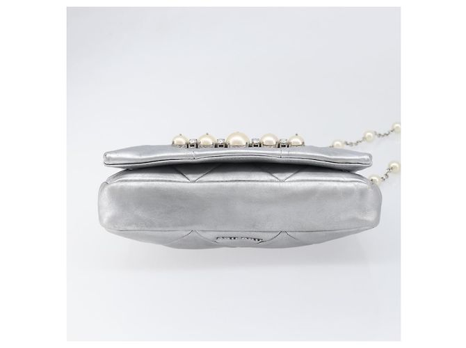 Borsa a tracolla Miu Miu in pelle argento autentica 167579A - vista 5
