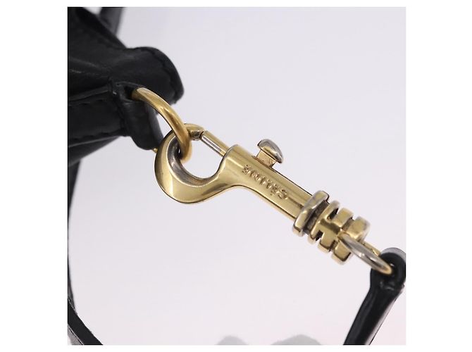 Céline CELINE Luggage Nano Shopper Hand Bag Leather 2way Black Gold Auth 200587M Nero D'oro - vista 19