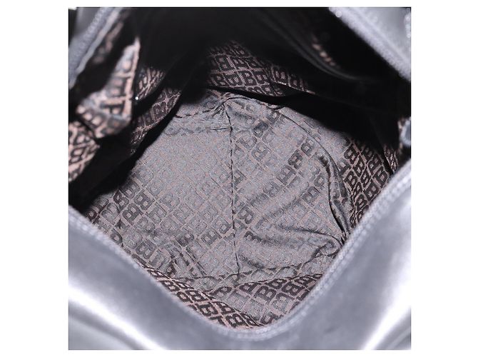 Bolsa de Ombro BALLY em Couro Preto e Dourado Auth ka6077A - vista 12