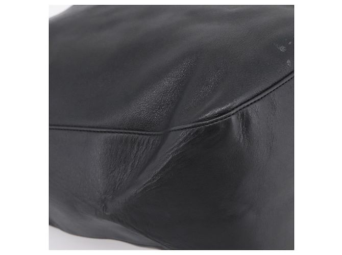 Bolsa de Ombro BALLY em Couro Preto e Dourado Auth ka6077A - vista 15
