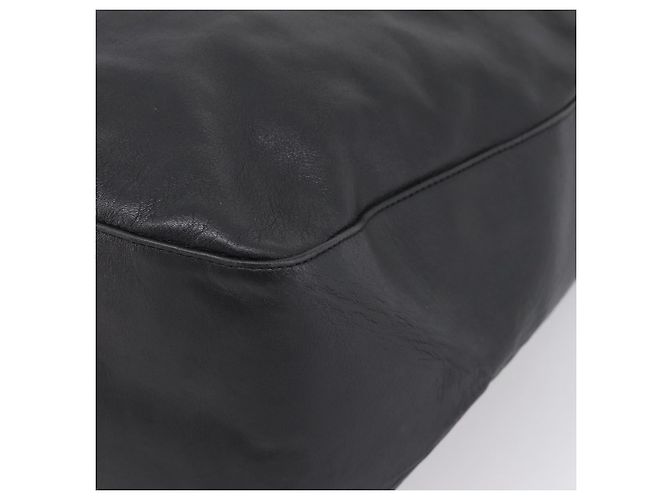 Bolsa de Ombro BALLY em Couro Preto e Dourado Auth ka6077A - vista 16