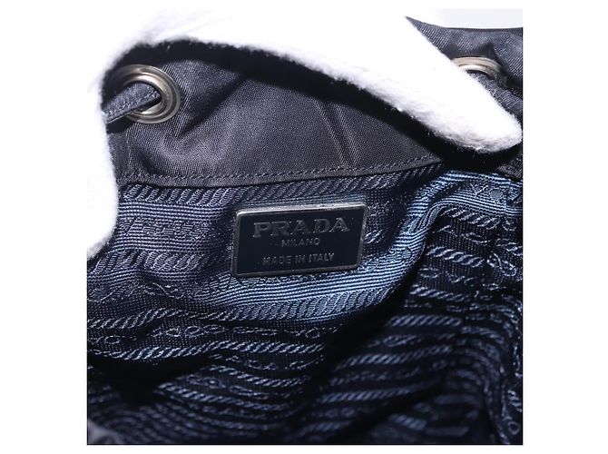 Sac à dos PRADA Nylon Black Silver Auth 199882A Noir Argenté - vue 10