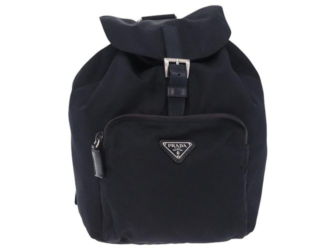 Sac à dos PRADA Nylon Black Silver Auth 199882A Noir Argenté - vue 13