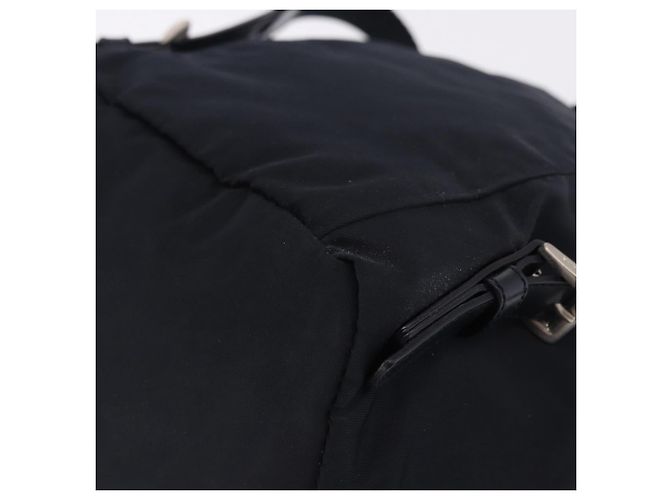 Sac à dos PRADA Nylon Black Silver Auth 199882A Noir Argenté - vue 17