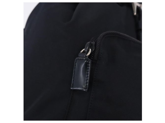 Sac à dos PRADA Nylon Black Silver Auth 199882A Noir Argenté - vue 20