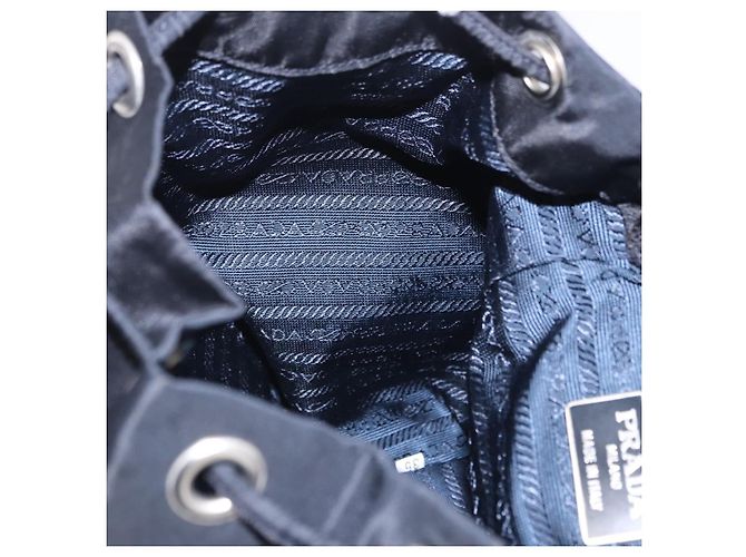 Sac à dos PRADA Nylon Black Silver Auth 199882A Noir Argenté - vue 22