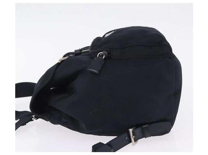 Sac à dos PRADA Nylon Black Silver Auth 199882A Noir Argenté - vue 4