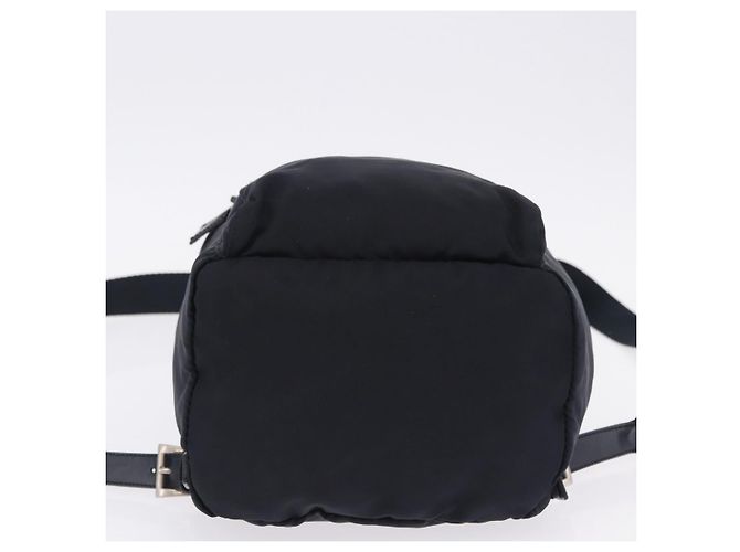 Sac à dos PRADA Nylon Black Silver Auth 199882A Noir Argenté - vue 5