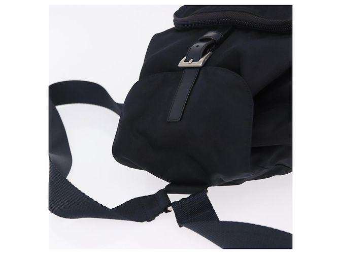 Sac à dos PRADA Nylon Black Silver Auth 199882A Noir Argenté - vue 6