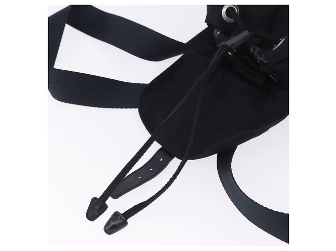 Sac à dos PRADA Nylon Black Silver Auth 199882A Noir Argenté - vue 9